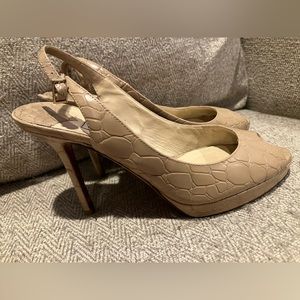 Jimmy Choo Neutrals Leather Slingback Sandals Size 36 1/2